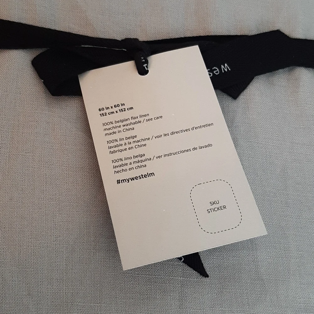 *West Elm 100% Belgian Linen 60